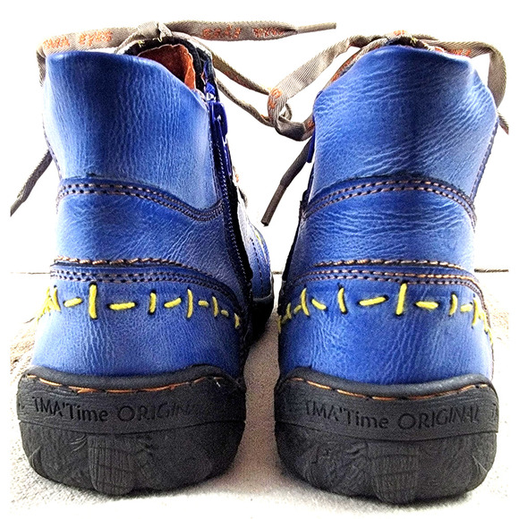 TMA EYES Stitching Shoes Leather Lace-up Handwork Casual Boots Womans Size 10.5 - Picture 10 of 13